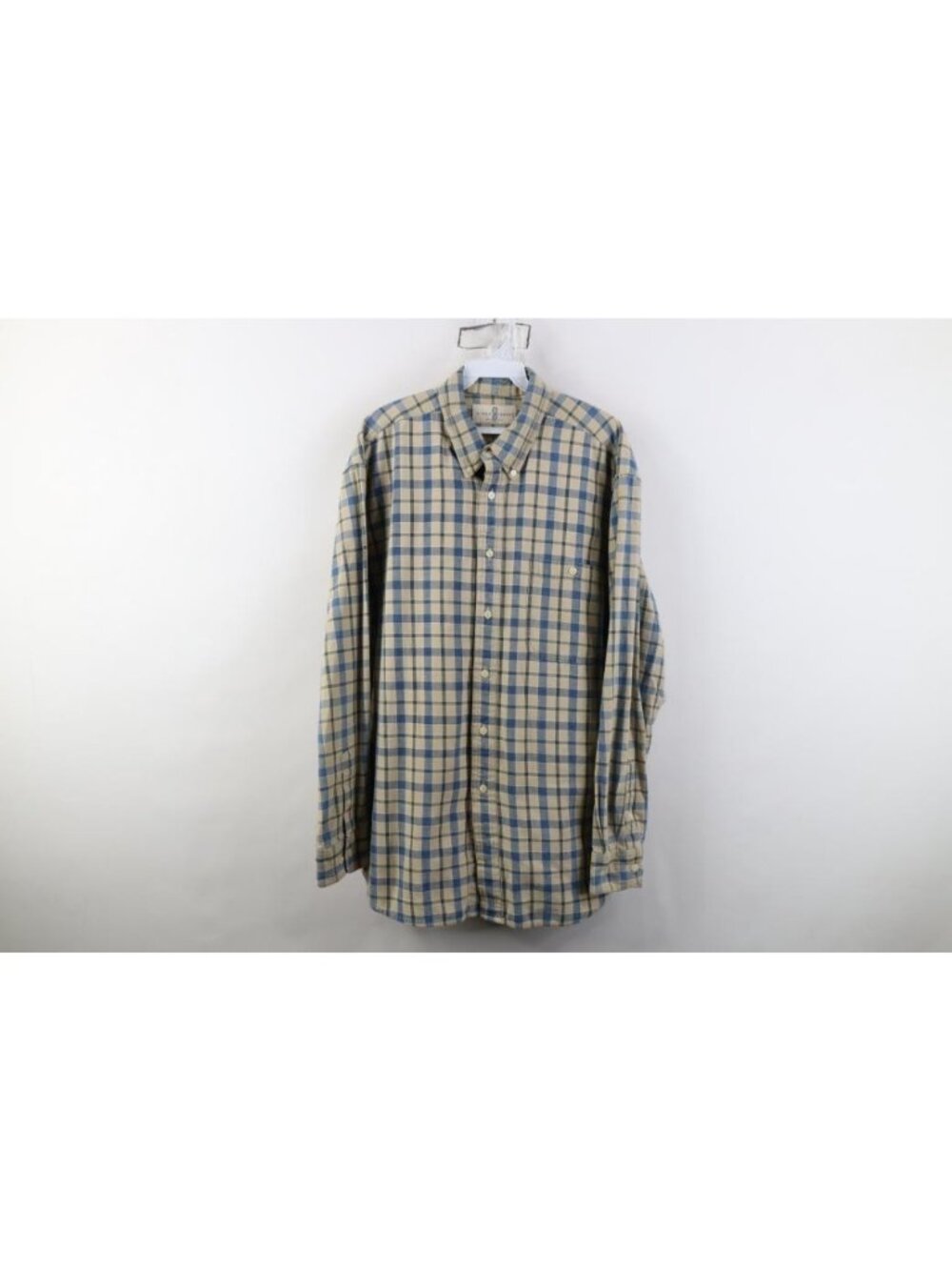 Vtg 90s Streetwear Mens Large Faded Baggy Heavyweight Collared Button Down Shirt
